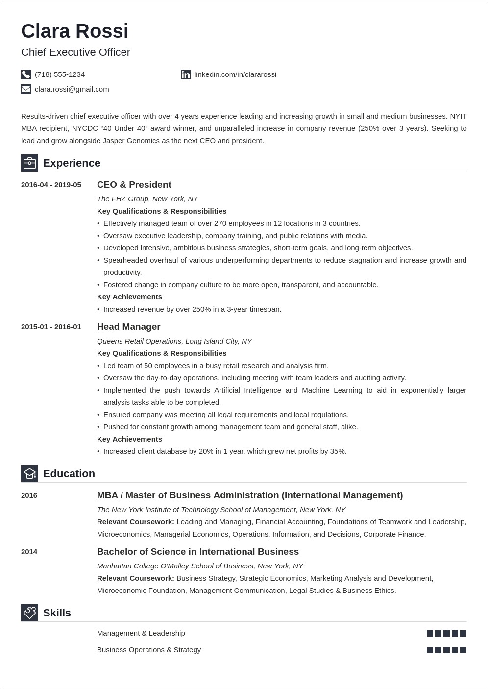 The Best Resume Ever Written By A Ceo