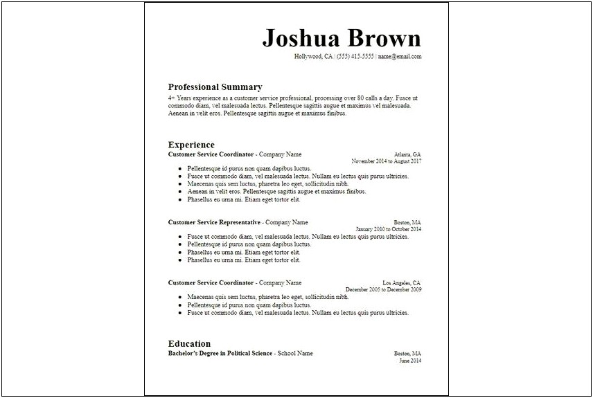 The Best Summary For A Resume
