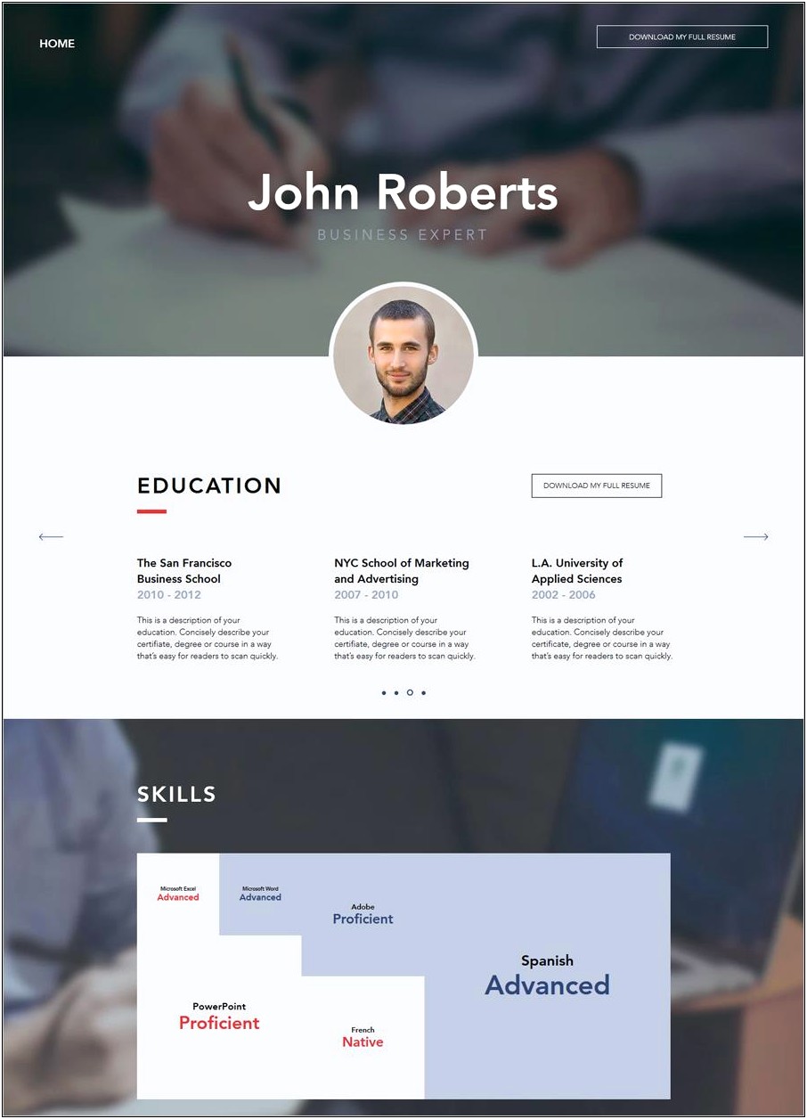 The Best Web Layout For Web Resume