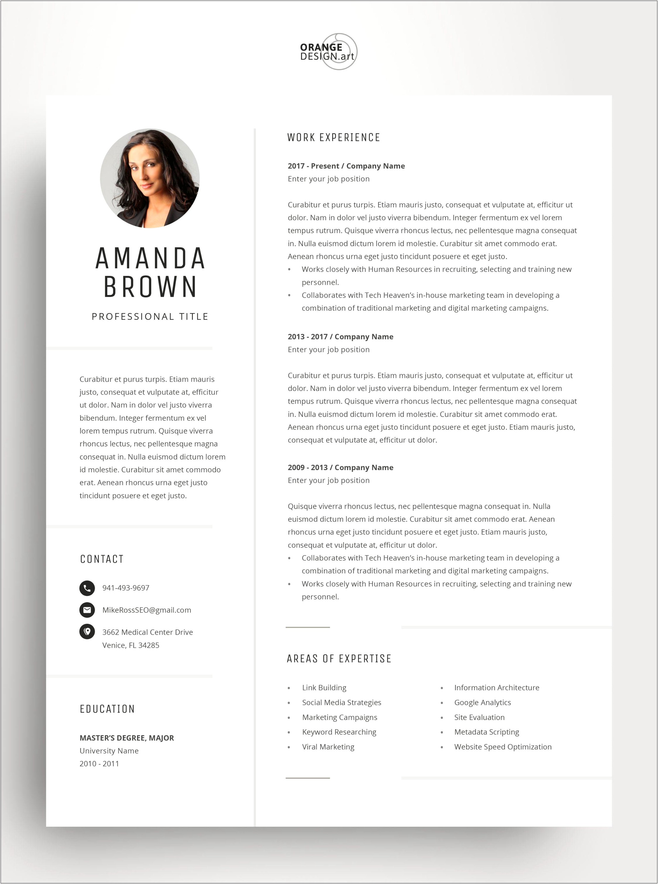 The Minimalist Resume Template Free Download
