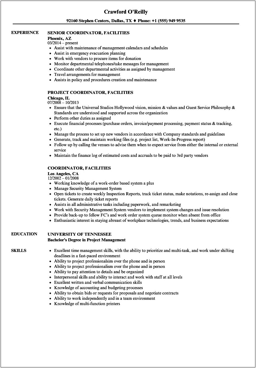 Theme Park Job Description For Resume