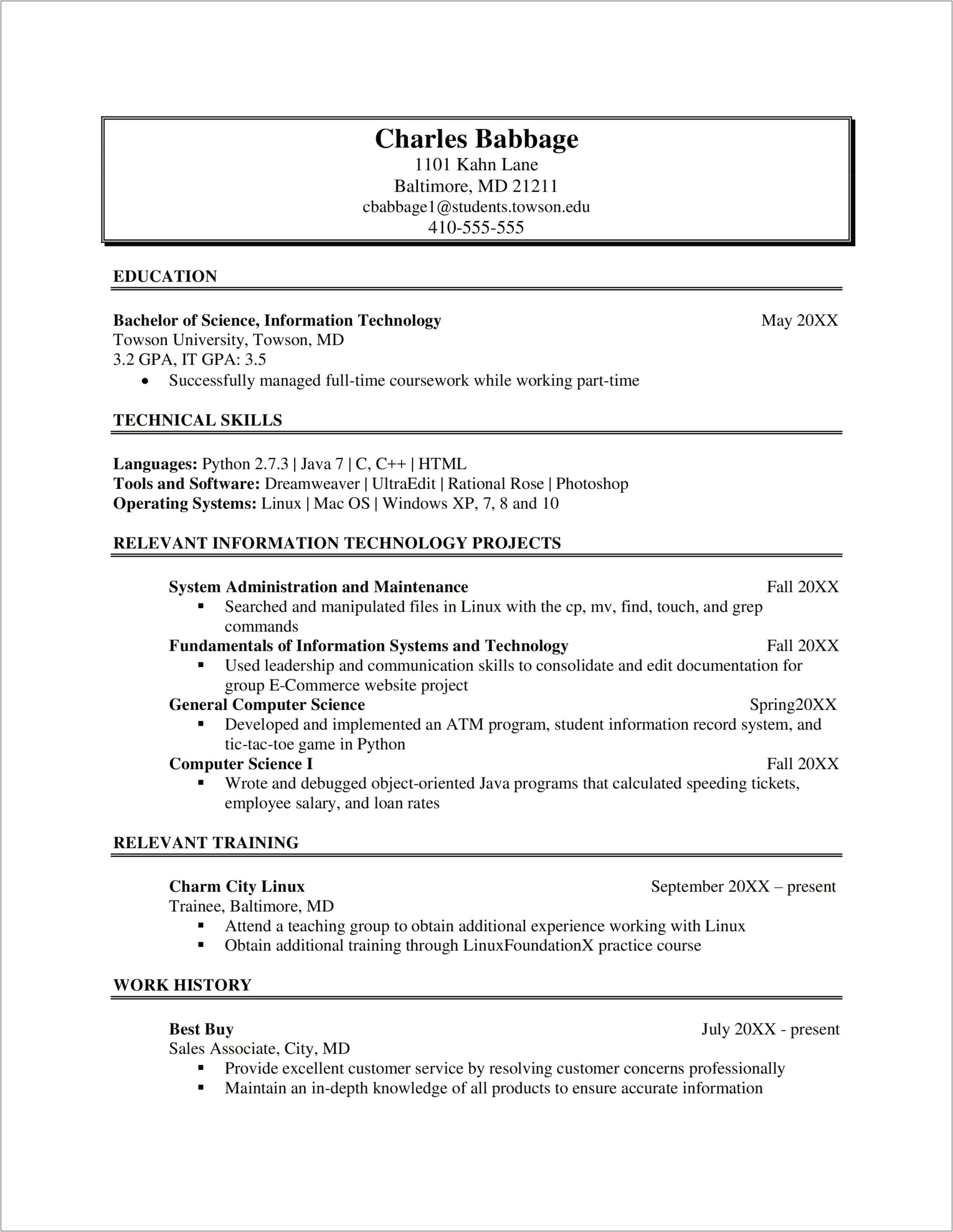 Things To Put On An Information Technology Resume