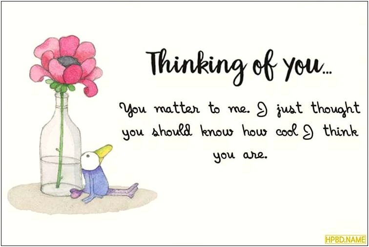 Thinking Of You Card Template Free