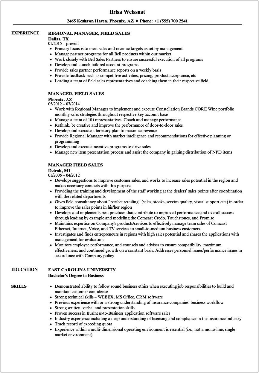 Timeshare Sales Director Of Sales Resume Examples