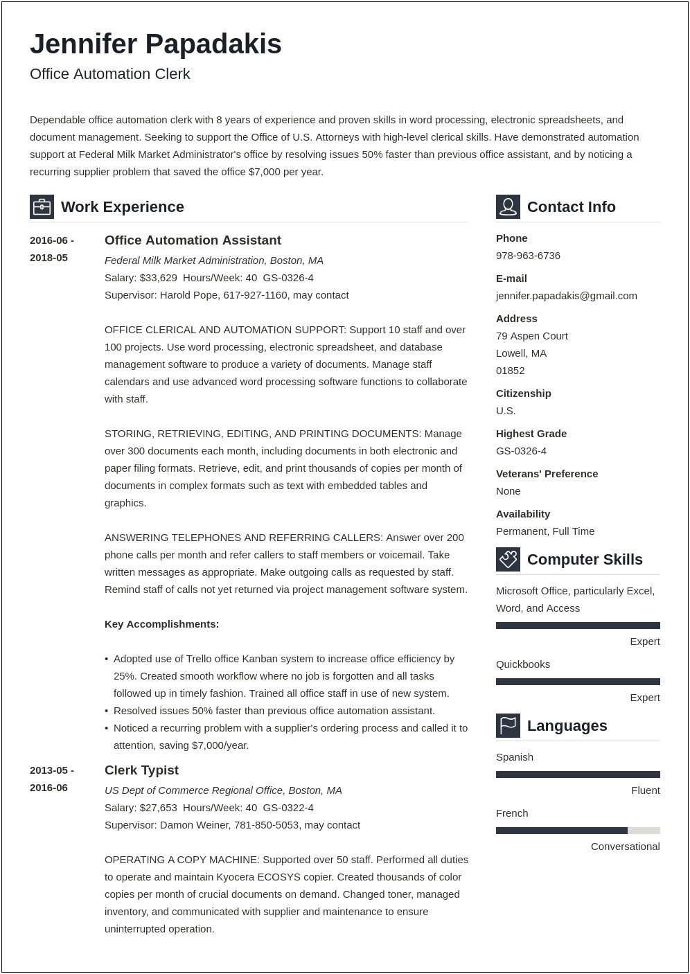 Tips For A Resume For A Government Job