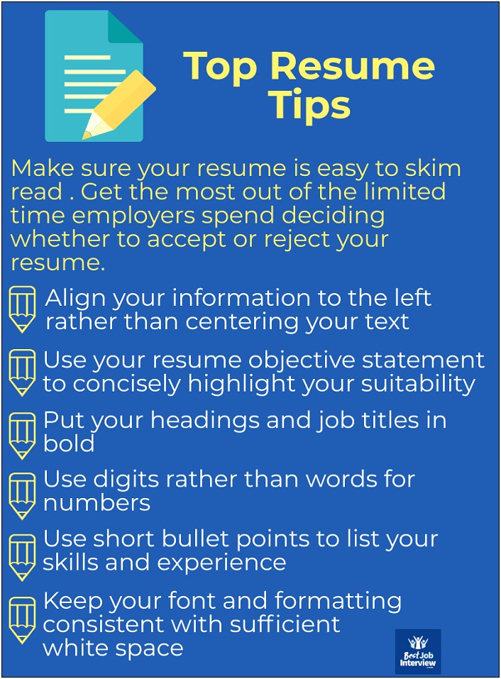 Tips For Writing A Resume Skills