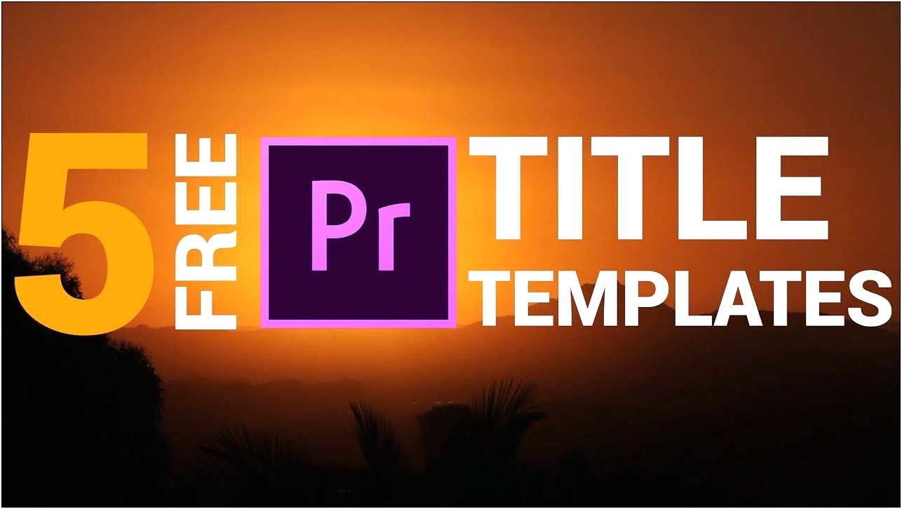 Title Templates For Premiere Pro Free