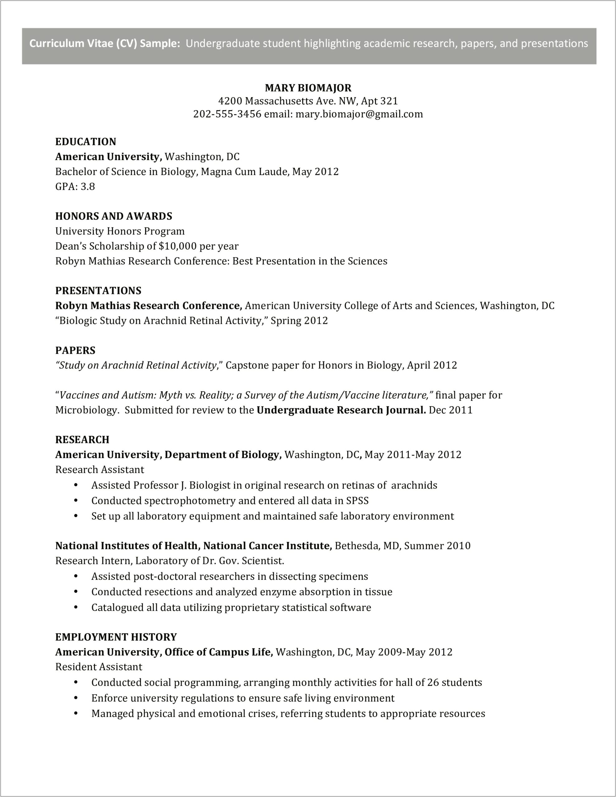 To Become A Resident Assistant Resume Example