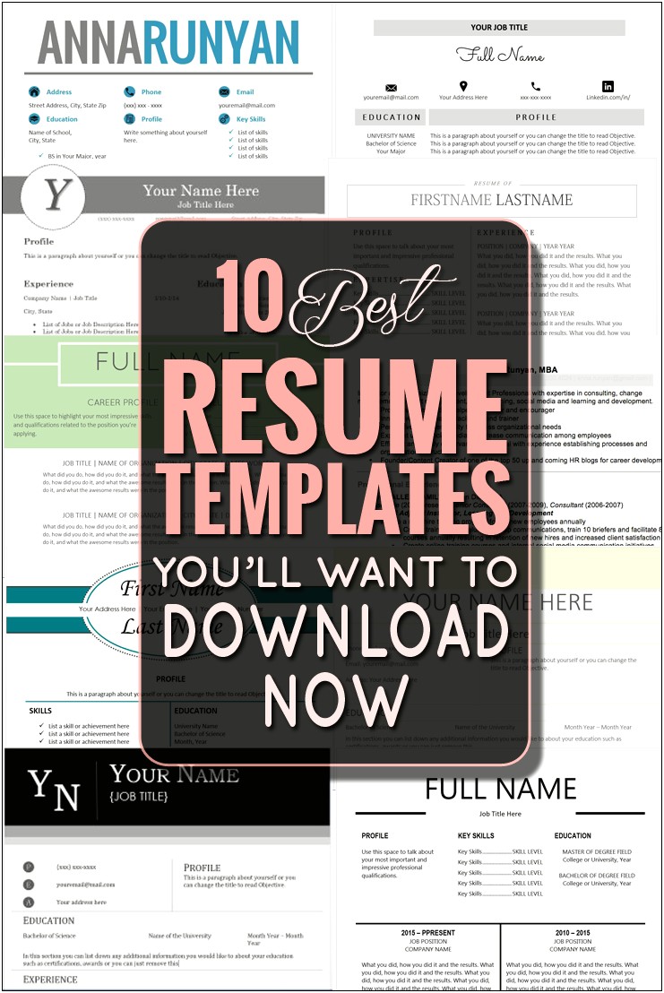 Top 10 Resumes Formats For Freshers Free Download