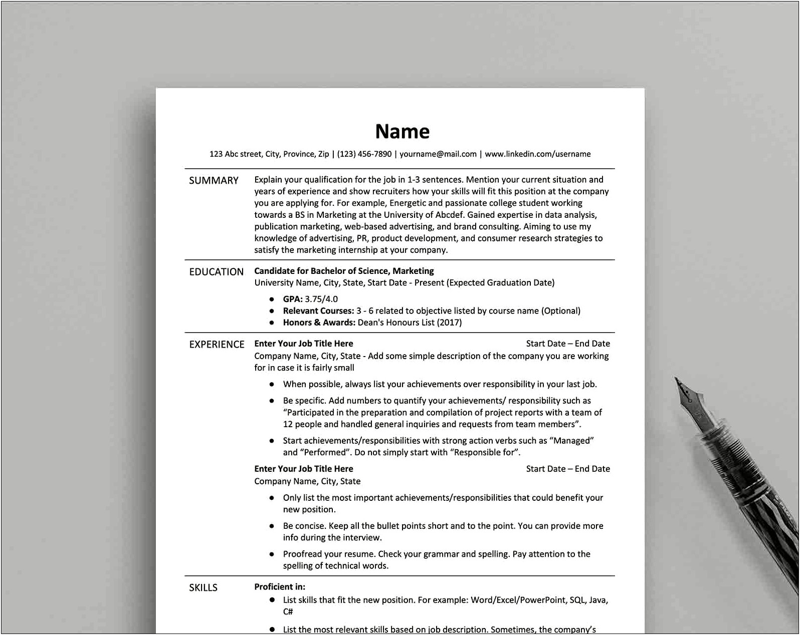 Top Resume Templates 2017 Free Download