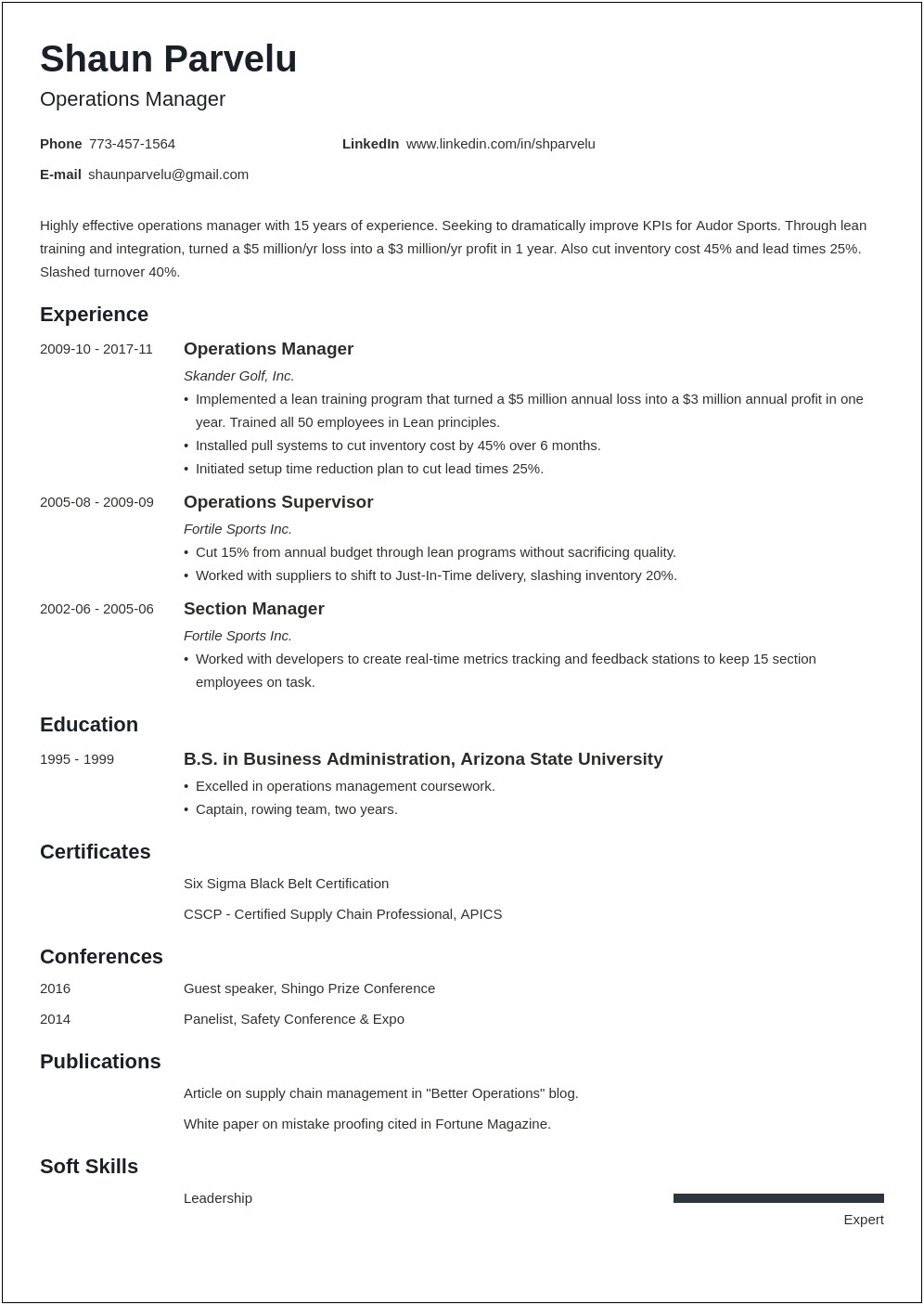 Top Skills For Operations Manager Resume