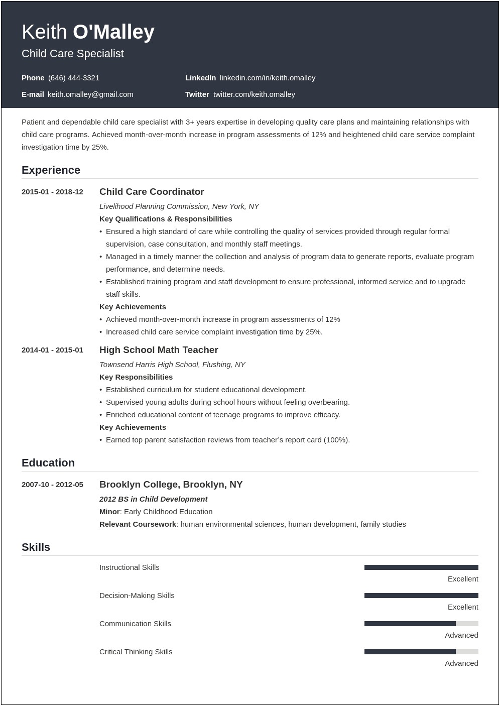 Top Skills To Include On A Daycare Resume
