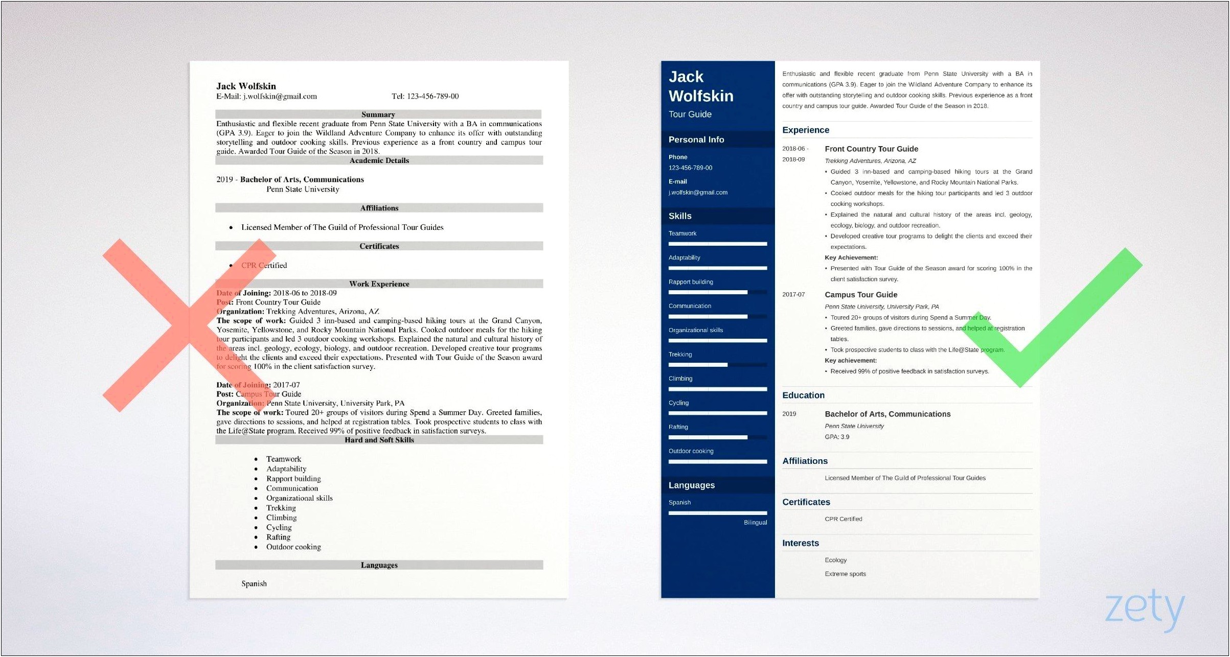 Tour Guide Resume Template Filetype Doc
