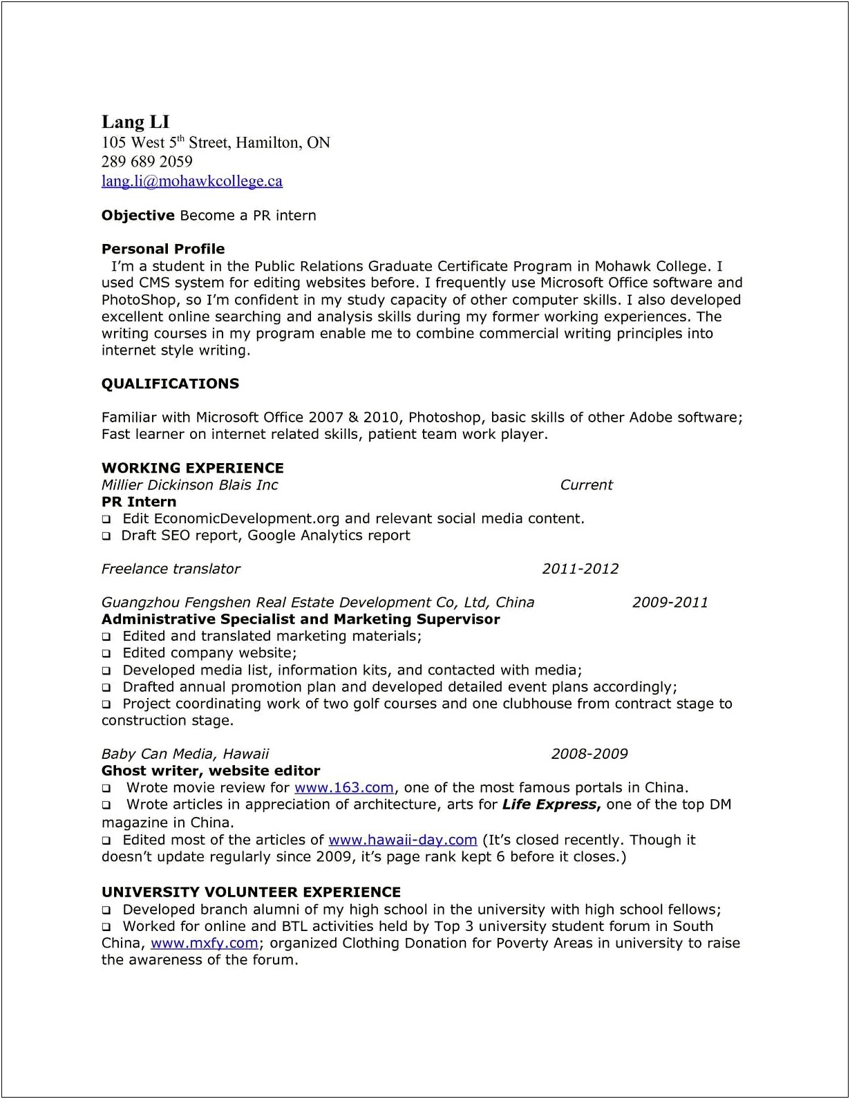Translating Life Experience In A Job Resume