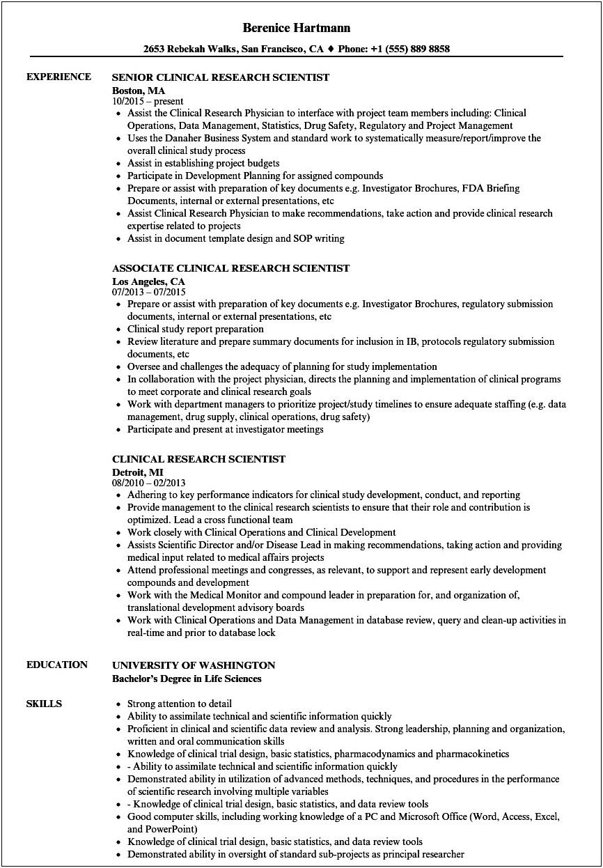 Translating Researc Experience Into A Resume
