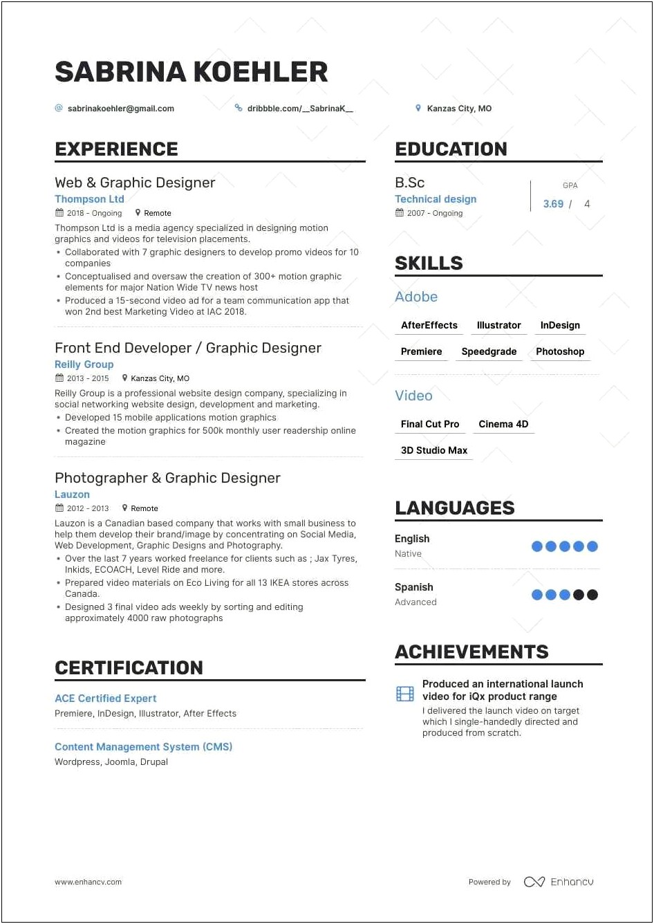 Tv Production Host Resume Template Free