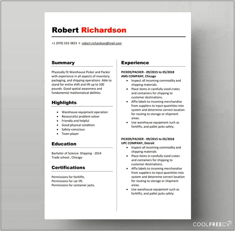 Two Column Resume Template Word Fee