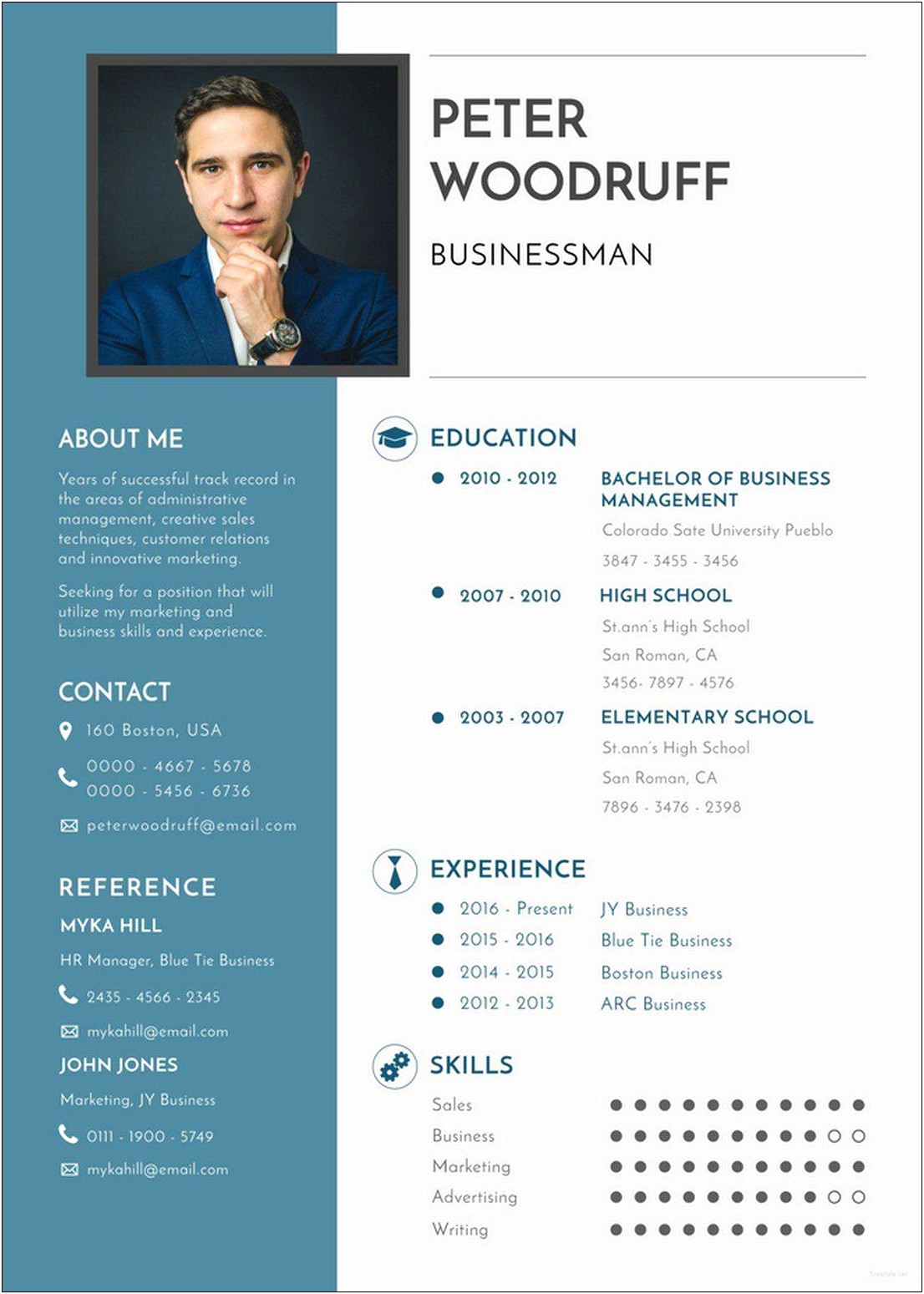 Two Page Resume Templates Word Free