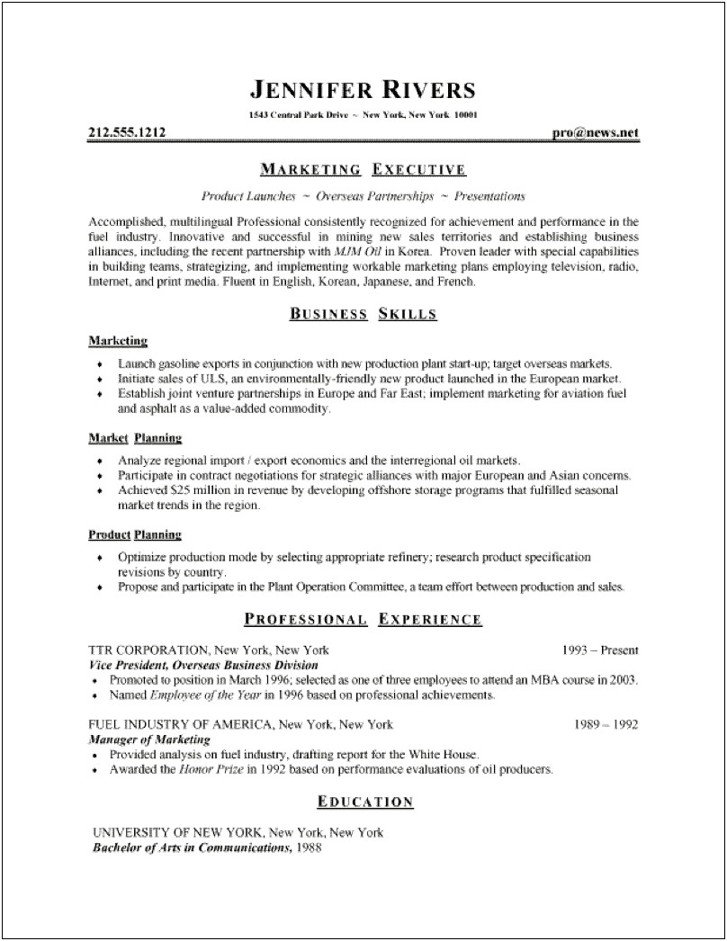 Types Of Resume Preferred For Cota Jobs