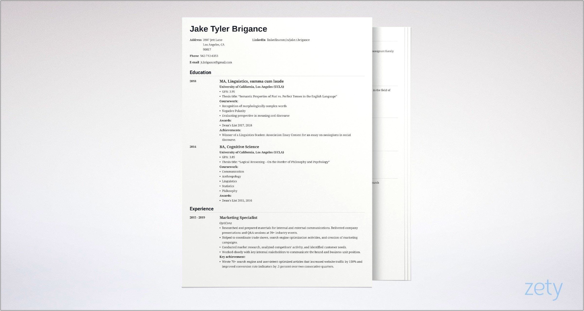Typical Resume To Get Into Top Law School
