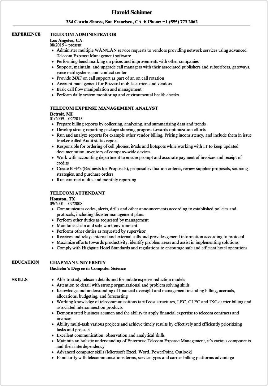 Uf Career Resource Center Sample Resume