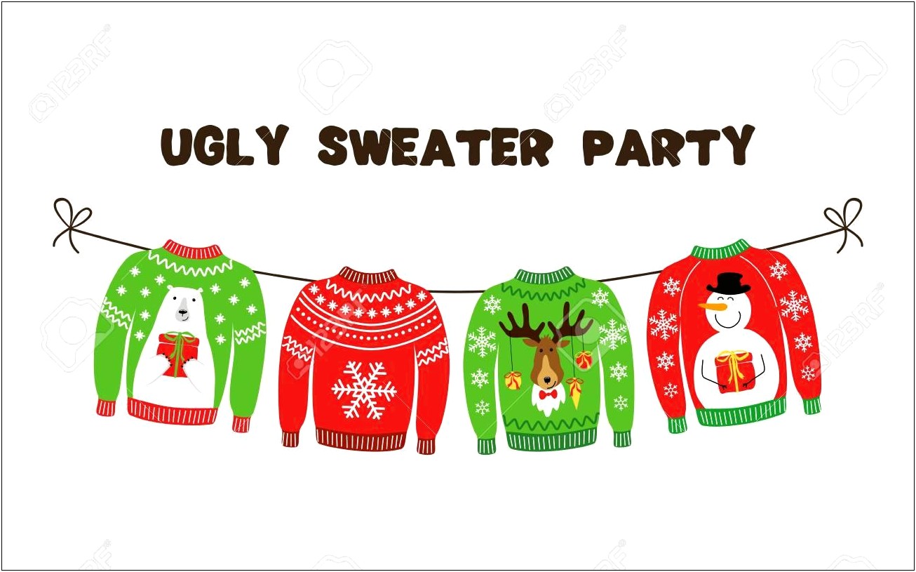 Ugly Sweater Party Flyer Template Free