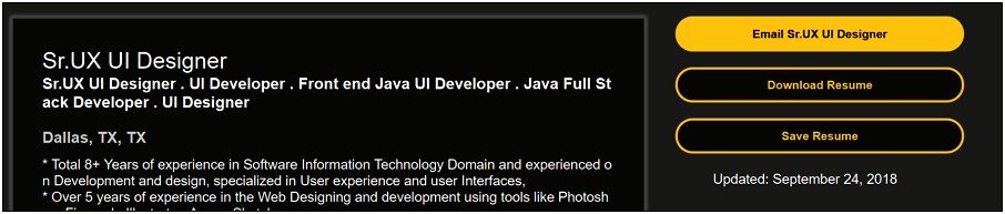 Ui Developer Samples Resumes With 8 Years Experience