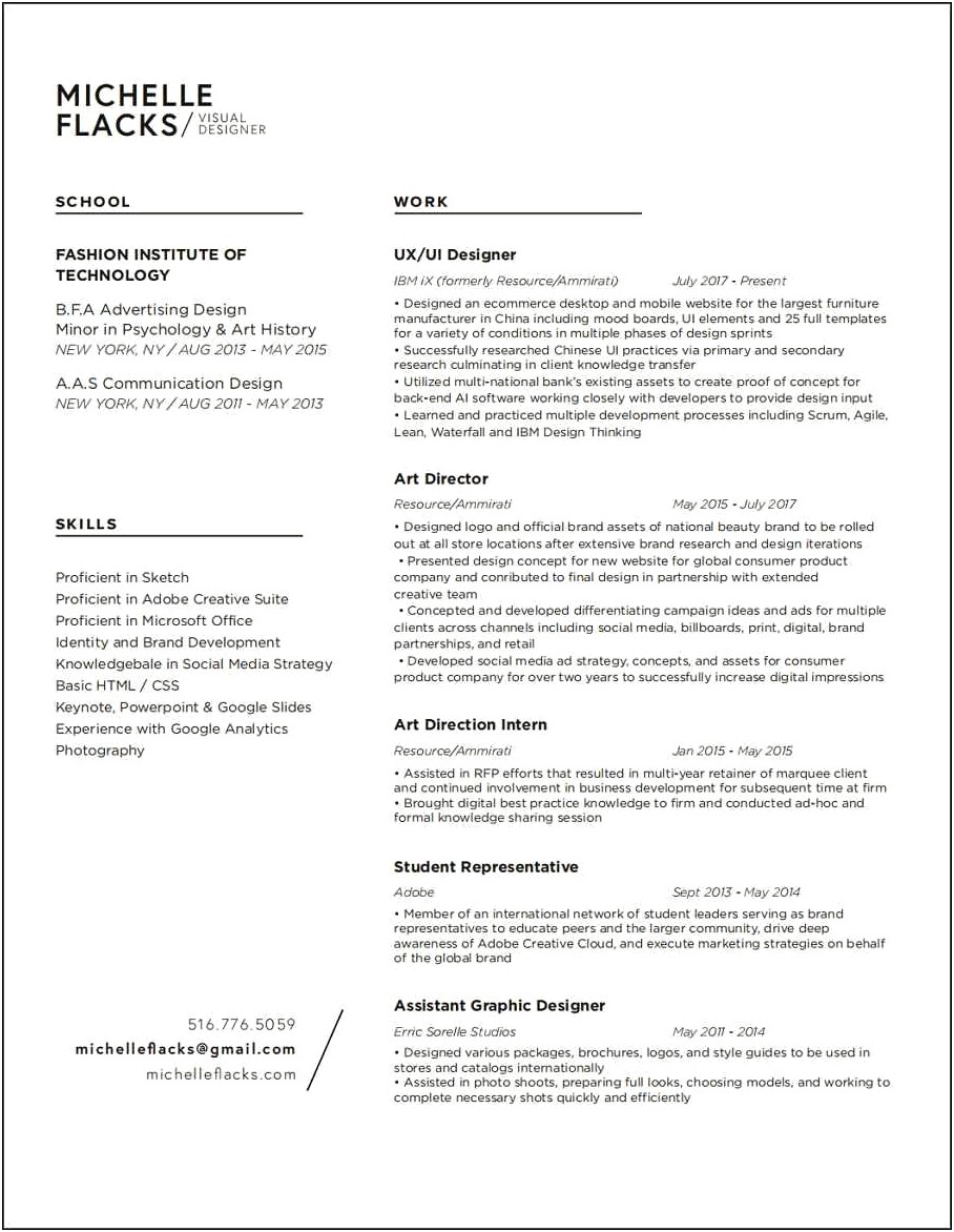 Ui Resume Examples Entry Level Projects