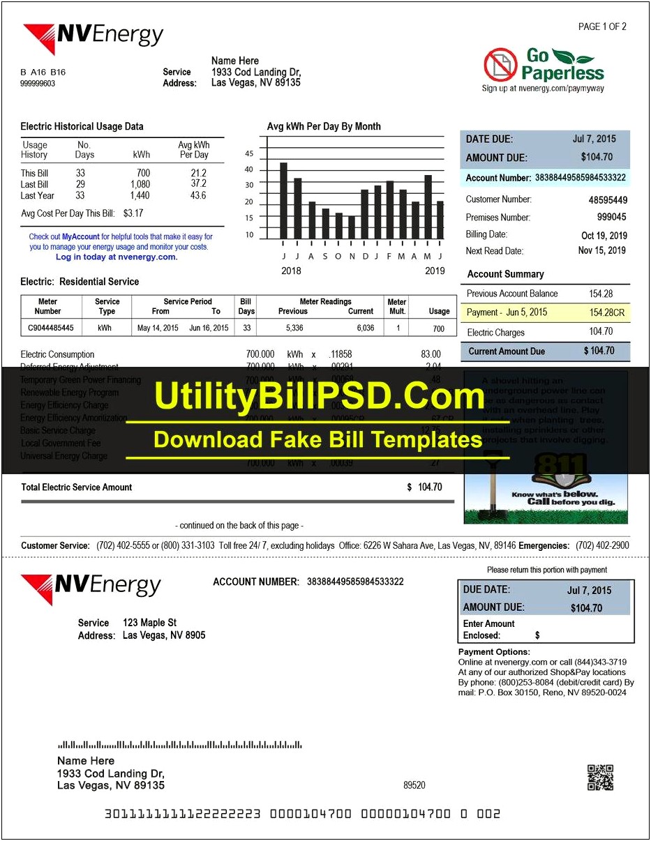 Uk Utility Bill Psd Template Free