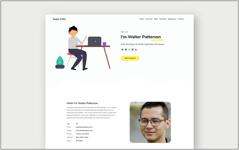 Ultra Personal Cv Resume & Vcard Template Free Download