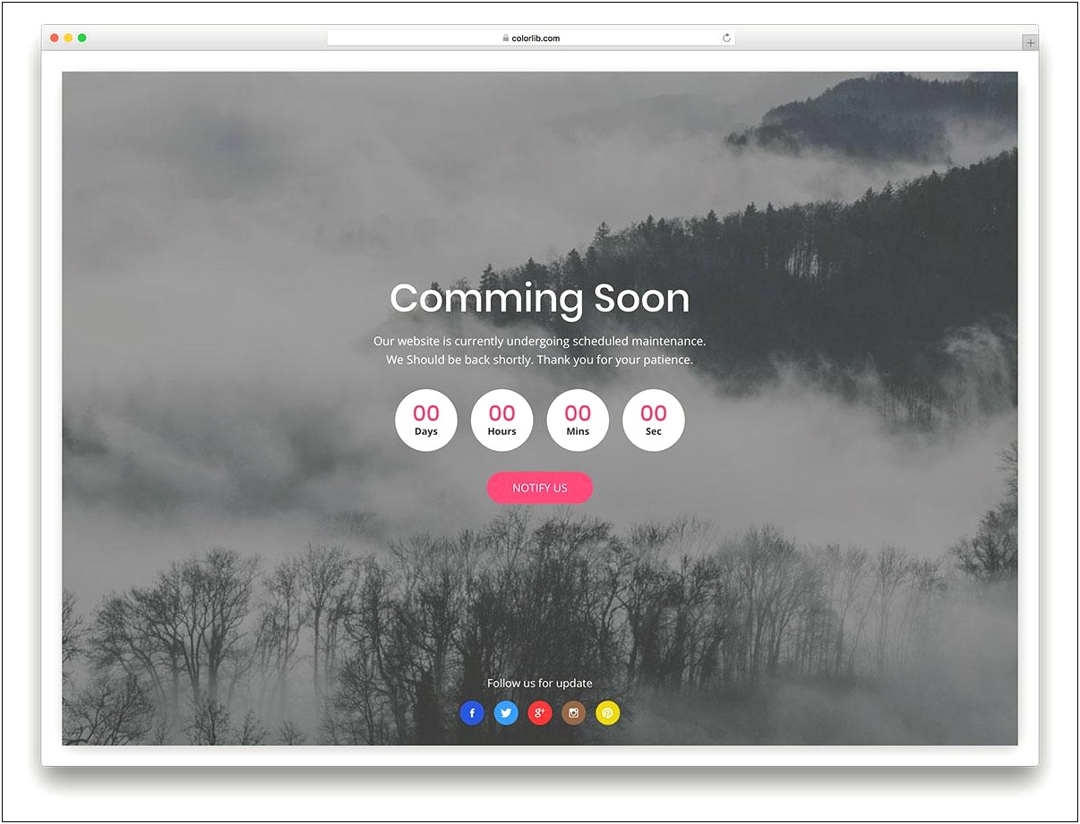 Under Maintenance Html Template Free Download