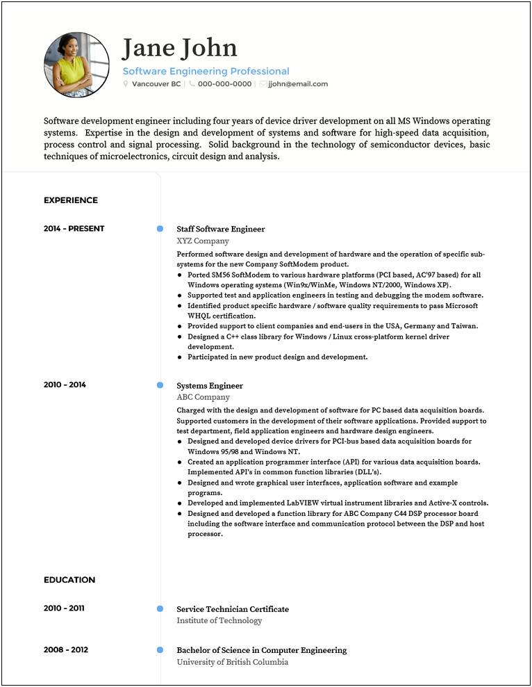 Updating High Speed Data Experience In Resume