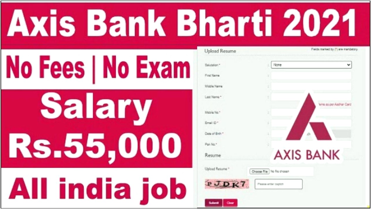 Upload Resume For Job In Axis Bank