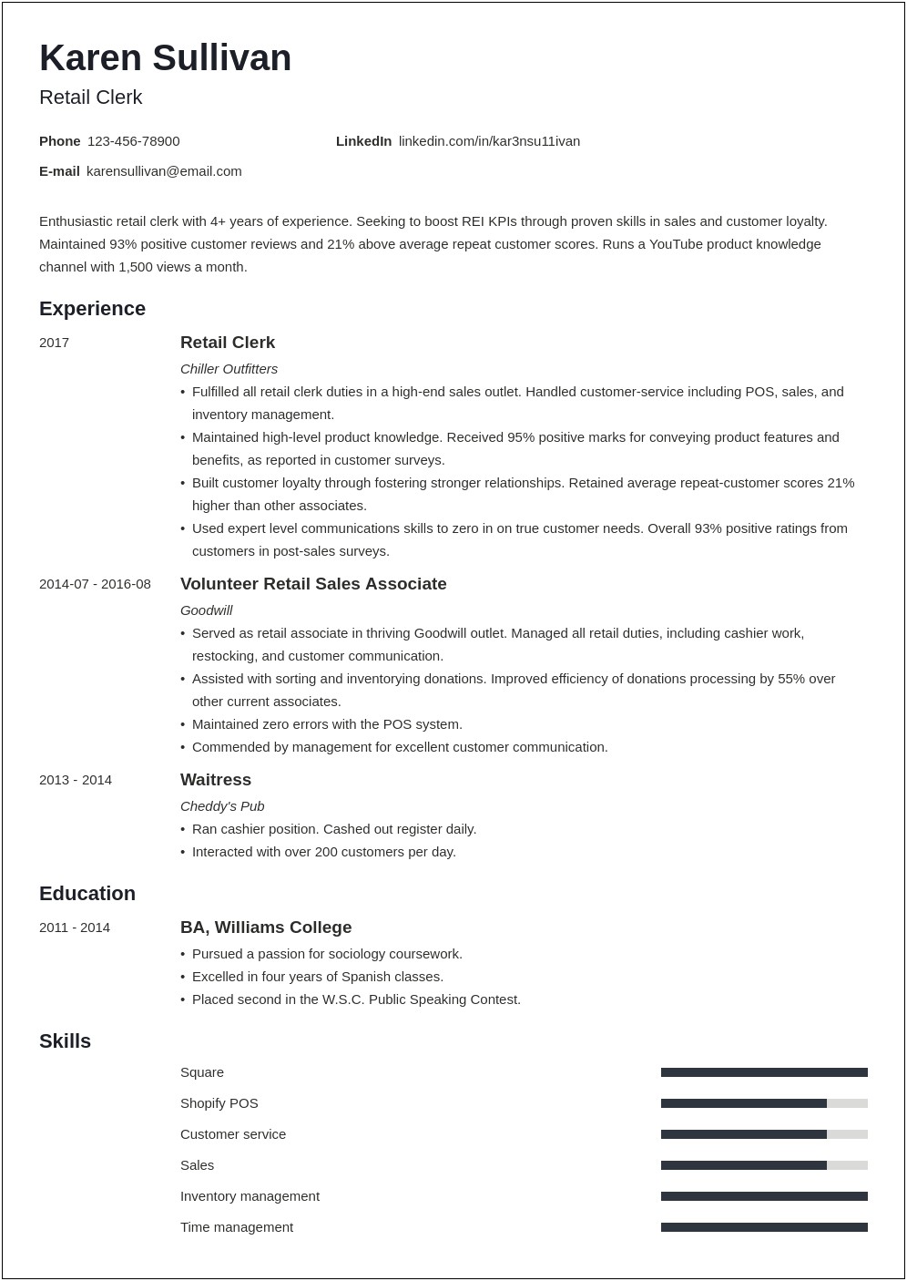 Using A Retail Job As Experience On Resume