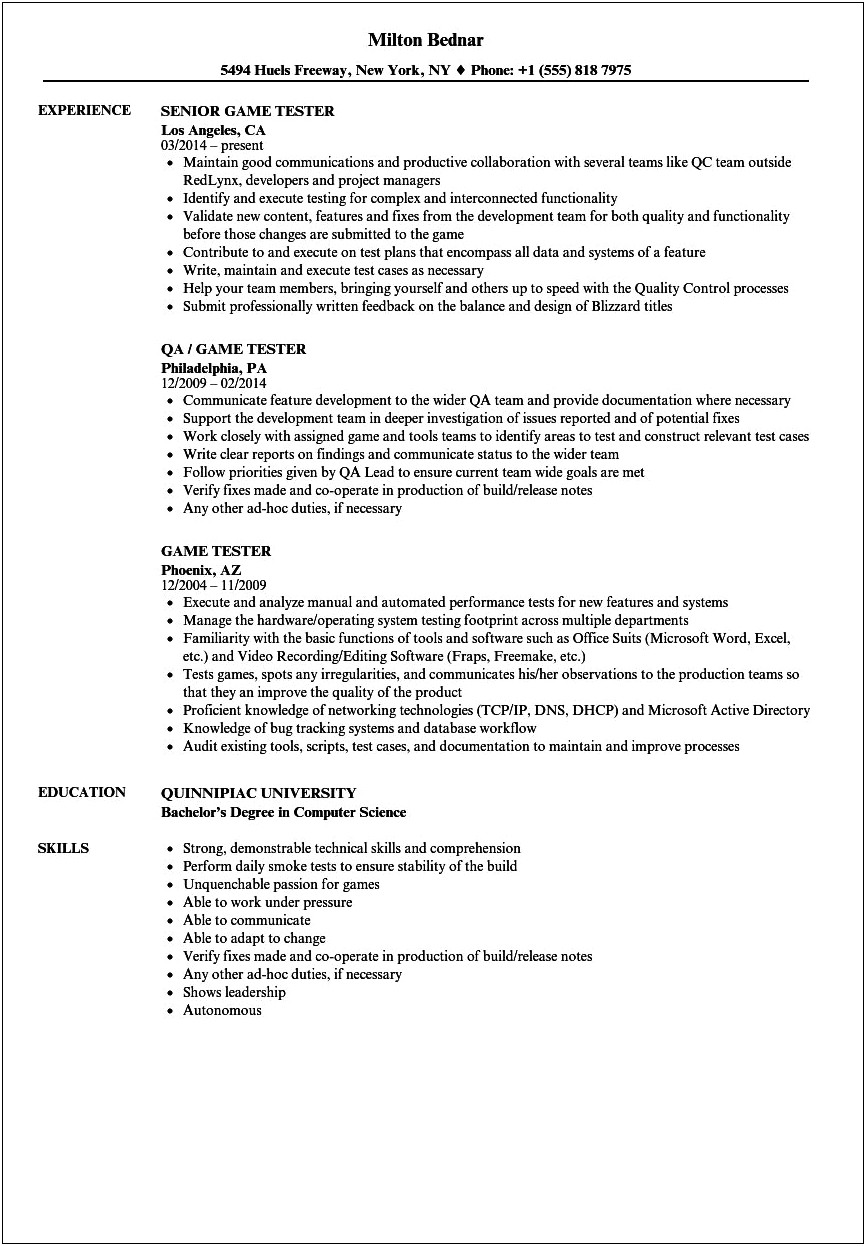 Using Gaming Experience On A Resume