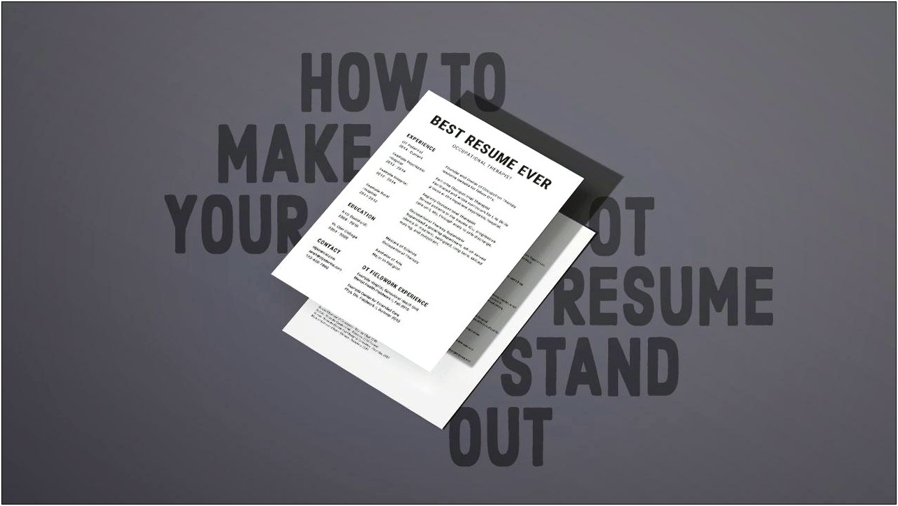 Using Word To Make Resume Stand Out
