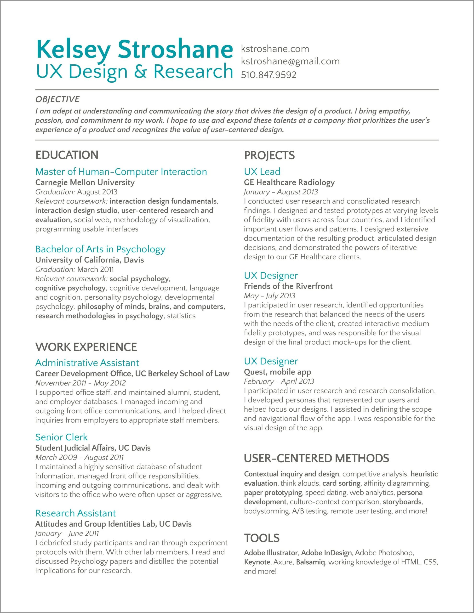 Ux Researcher Job Description For Resume