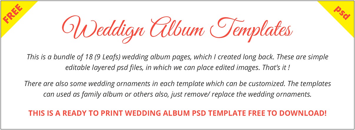 Wedding Photo Album Template Free Download