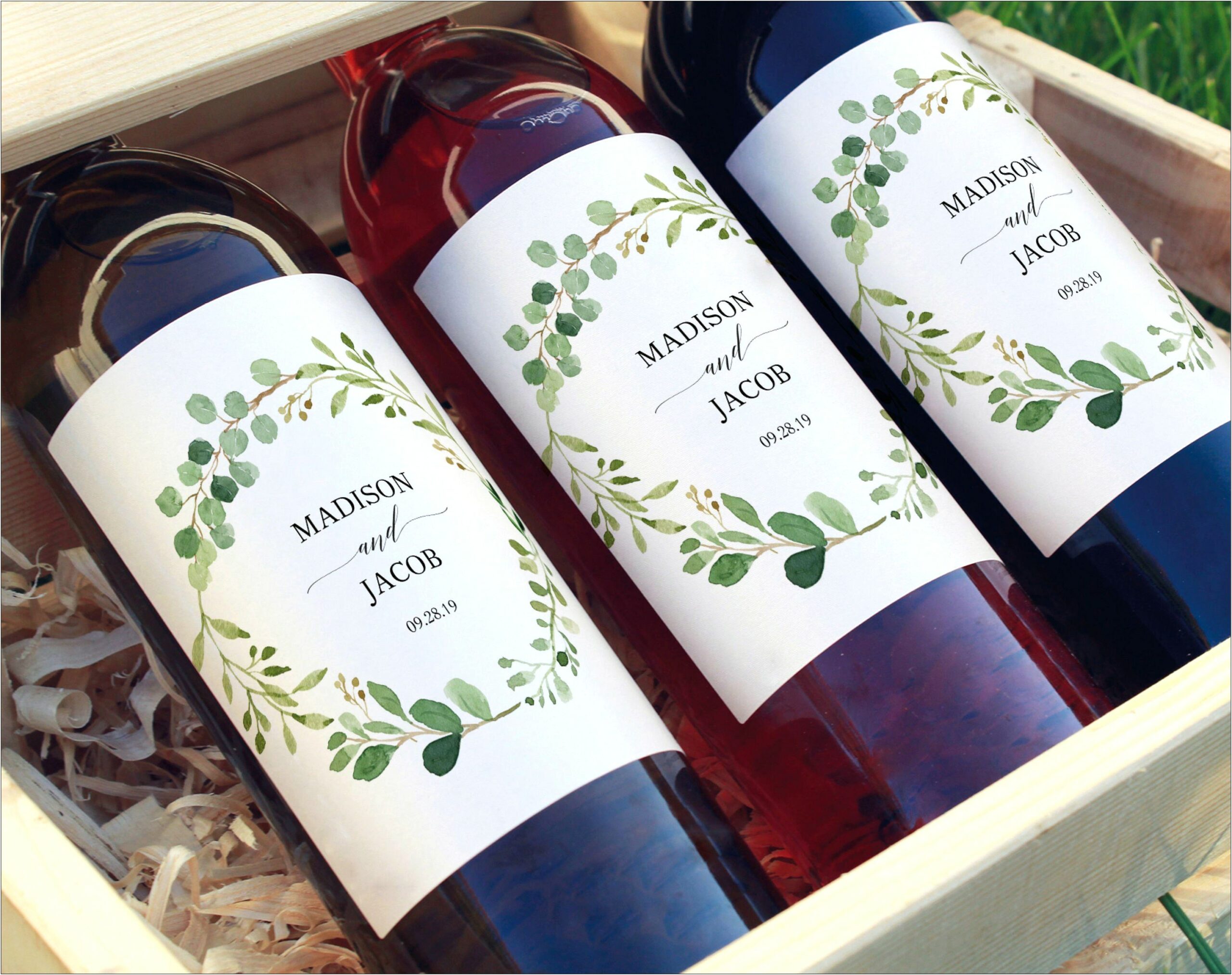 Wedding Wine Bottle Labels Template Free