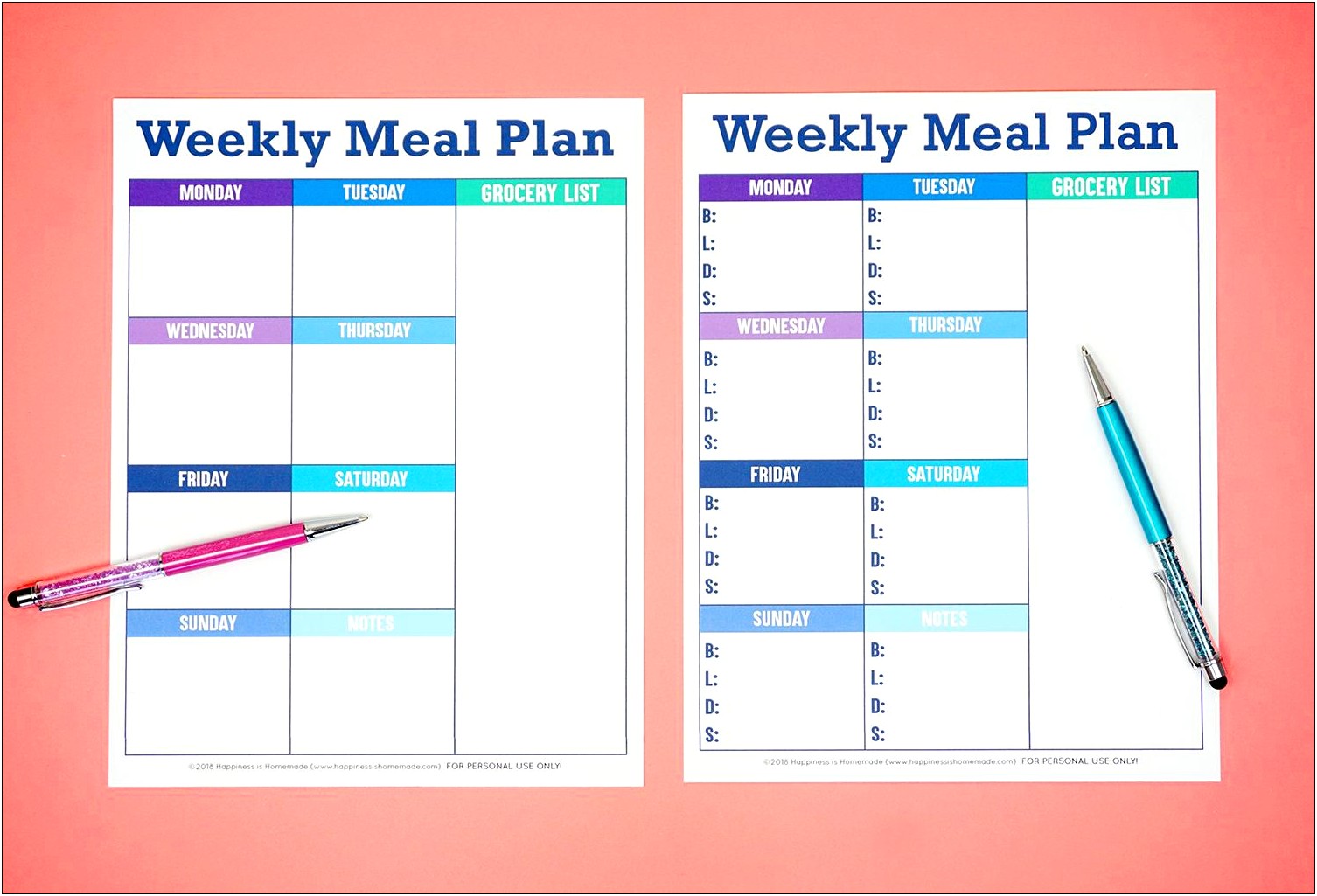 Weekly Meal Planner Template Free Printable