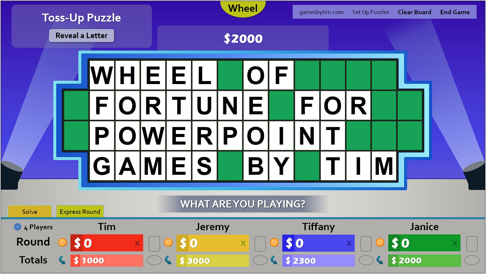 Wheel Of Fortune Ppt Template Free