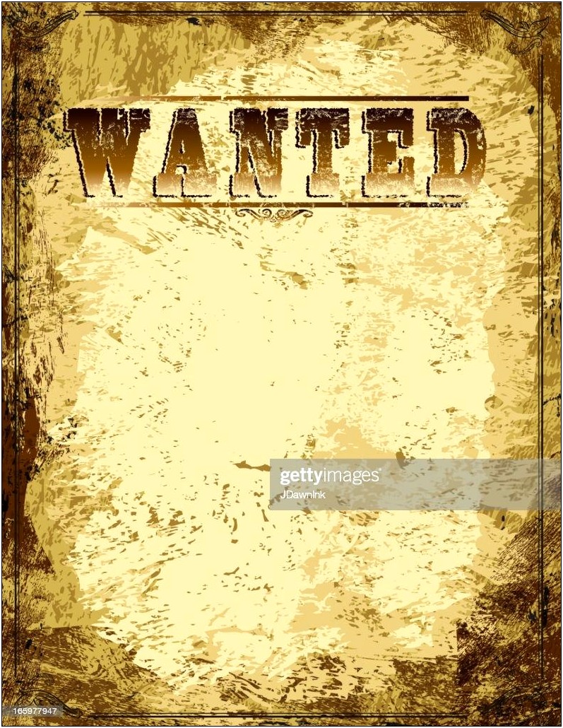 Wild West Wanted Poster Template Free