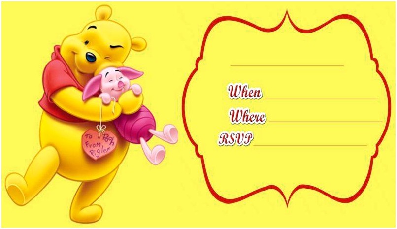 Winnie The Pooh Invitations Free Templates