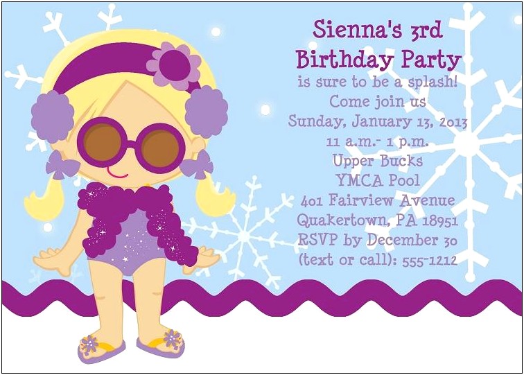 Winter Pool Party Invitations Templates Free