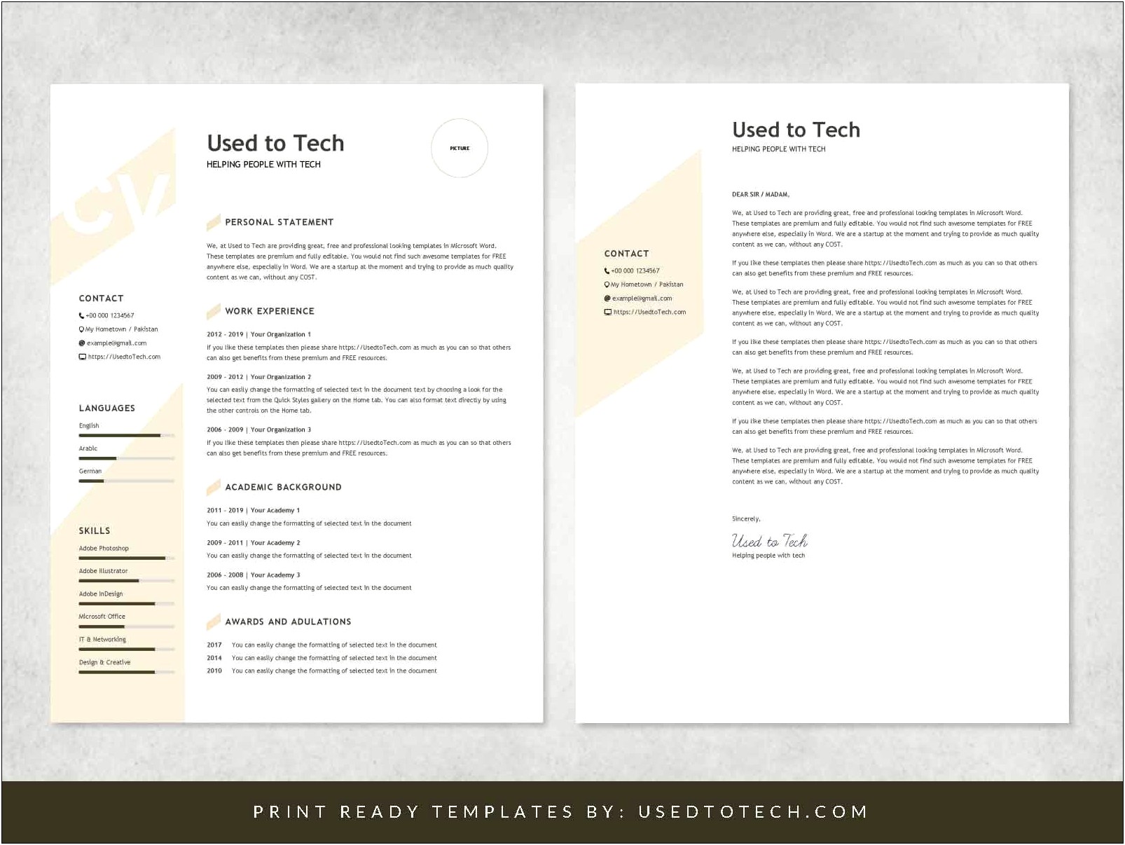 Word Document Free Cv Template Word