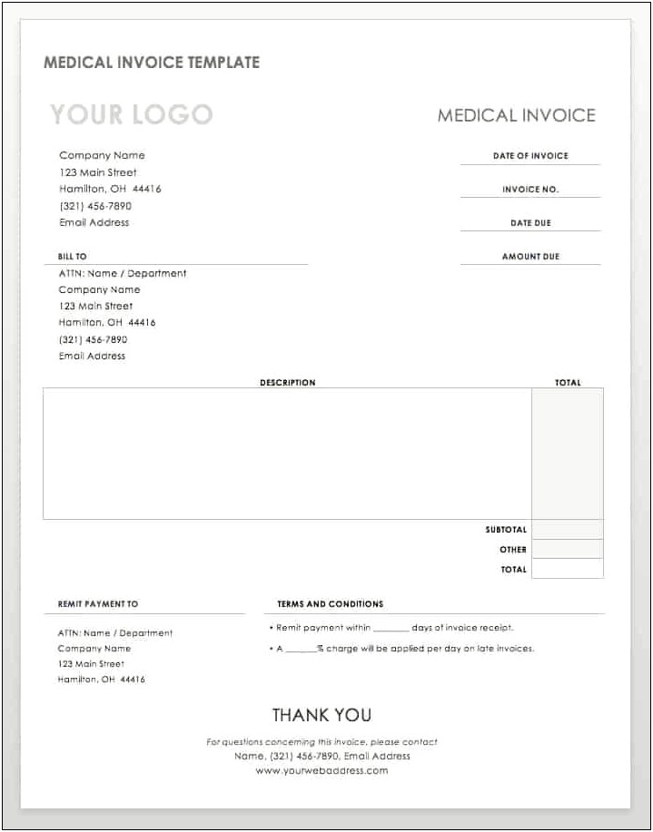 Word Document Free Invoice Template Word