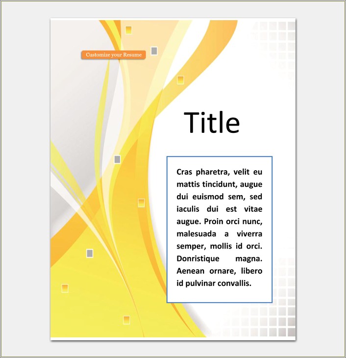 Business Title Page Template Free Download