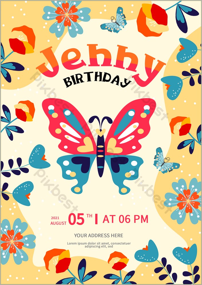 Butterfly Birthday Invitation Templates Free Download