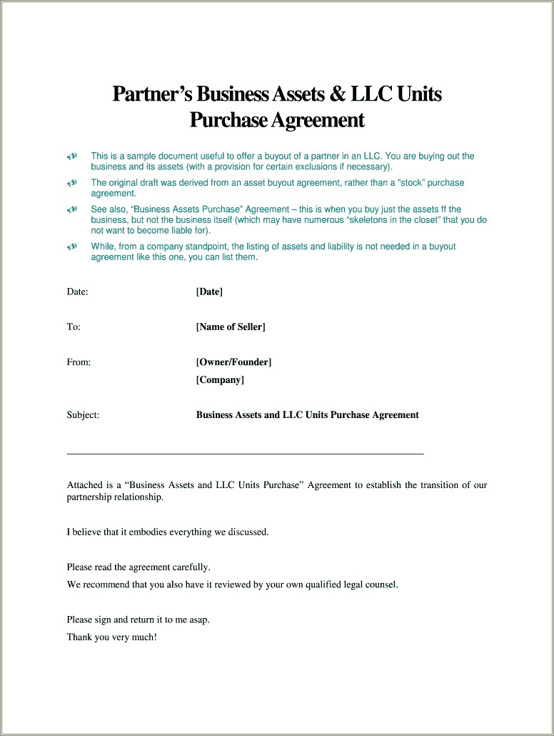 Buy Sell Agreement Llc Template Free