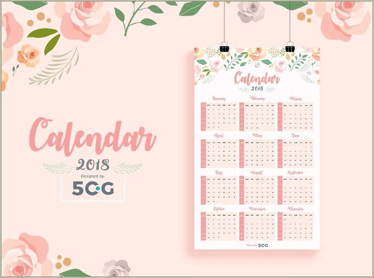 Calendar 2018 Template Indesign Free Download